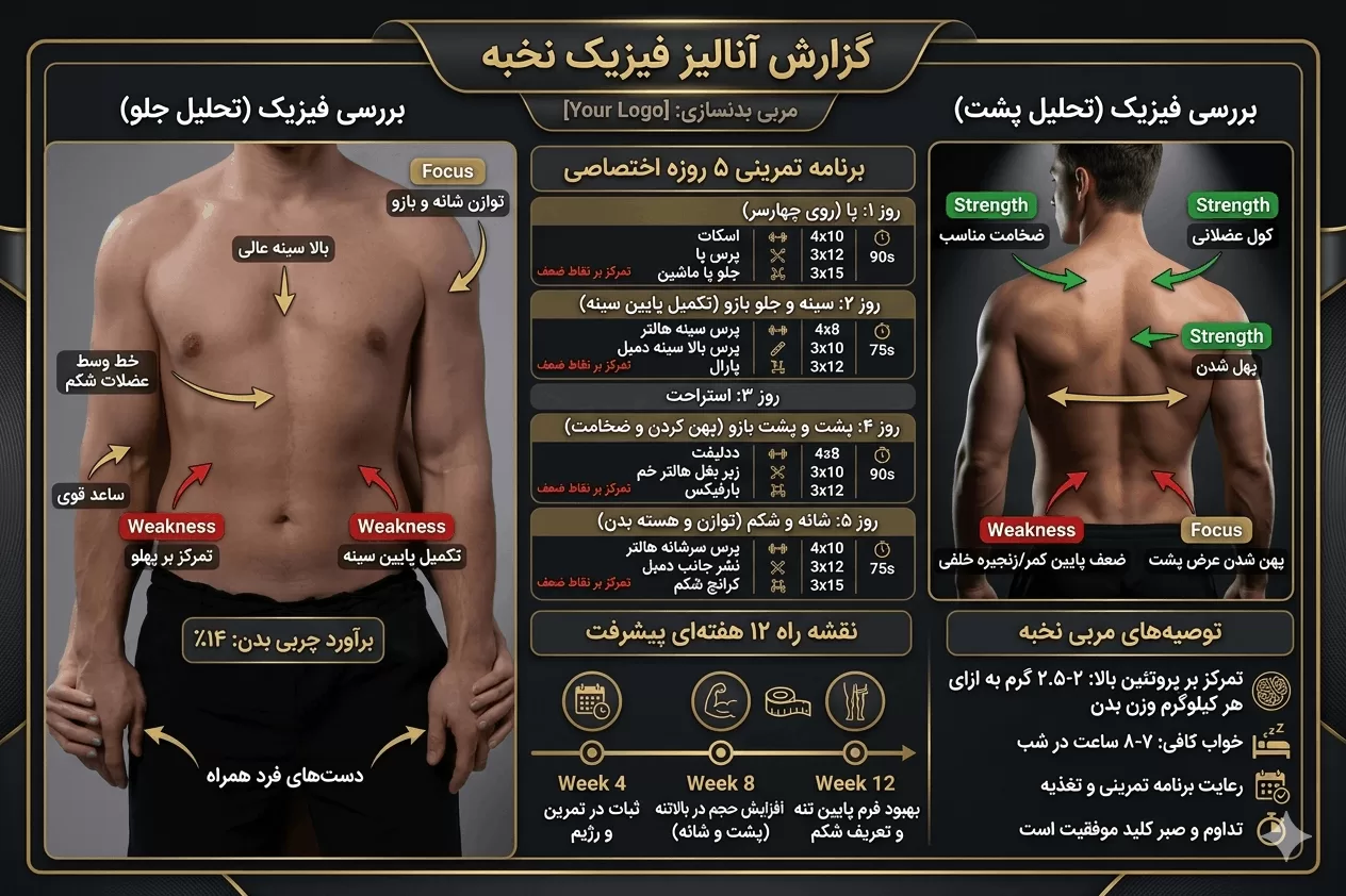 آنالیز بدن و برنامه تمرینی اختصاصی