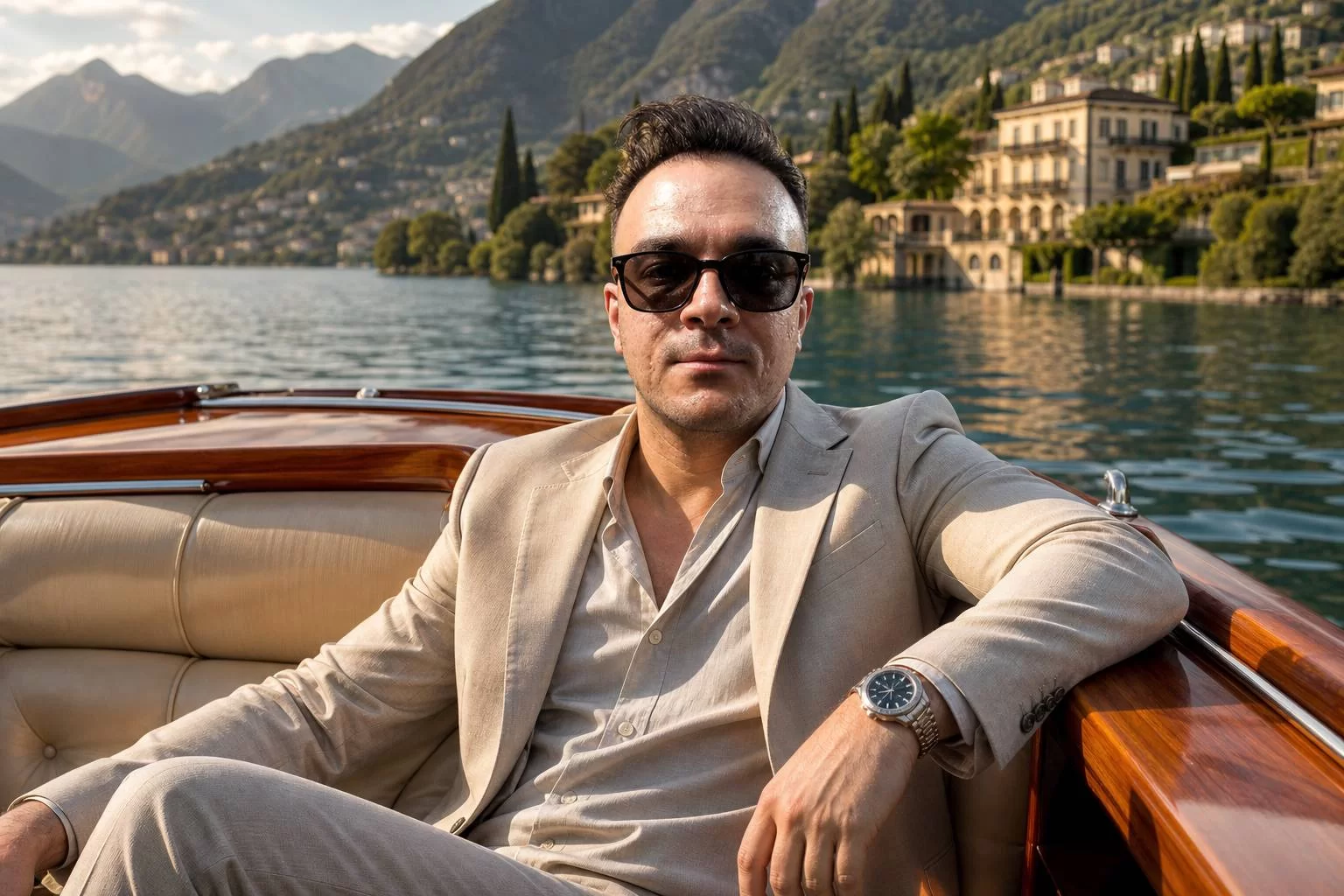 پرامپت عکس لوکس روی قایق با استایل مجله فشن | Luxury Boat Portrait